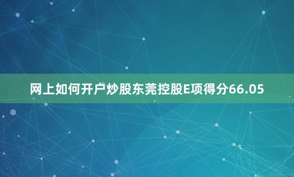网上如何开户炒股东莞控股E项得分66.05